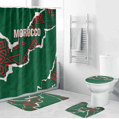 Morocco Football Bathroom Set Grunge Motifs