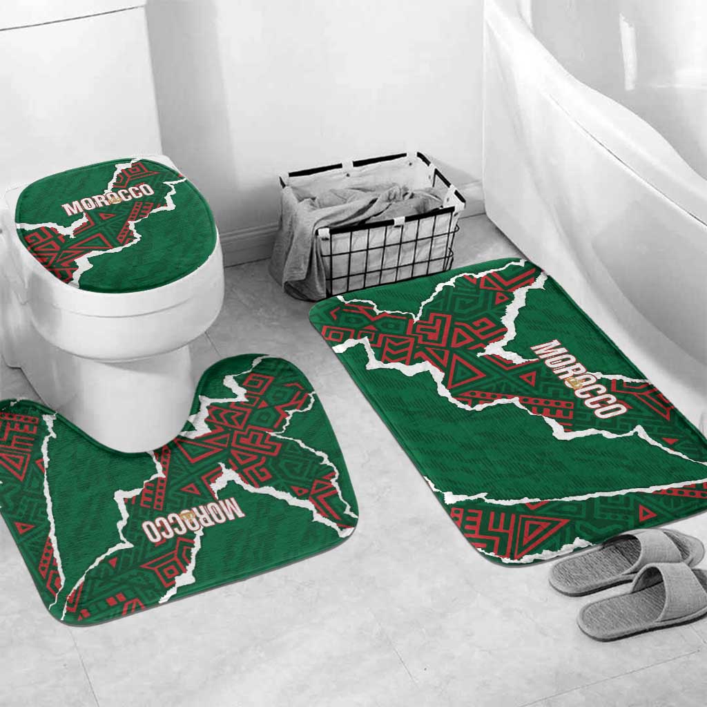 Morocco Football Bathroom Set Grunge Motifs