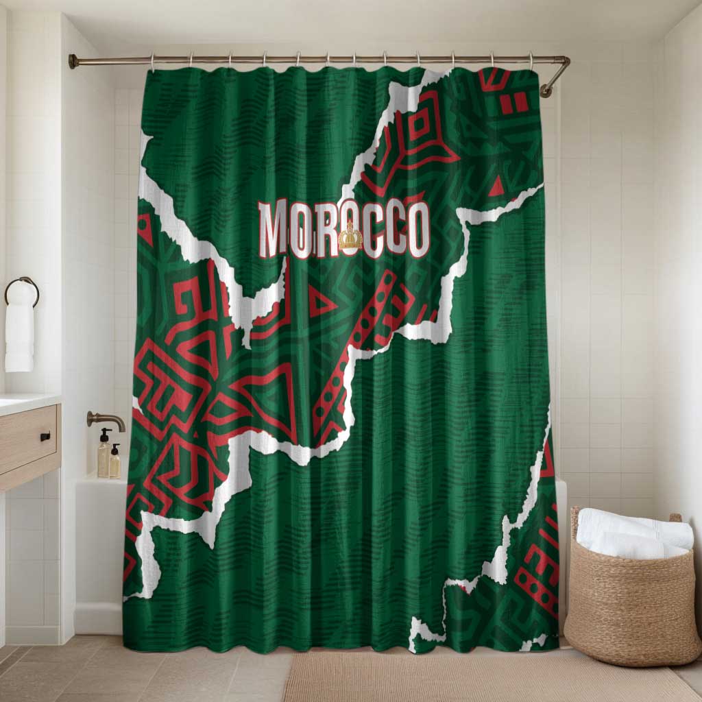 Morocco Football Bathroom Set Grunge Motifs