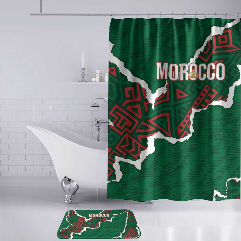 Morocco Football Bathroom Set Grunge Motifs