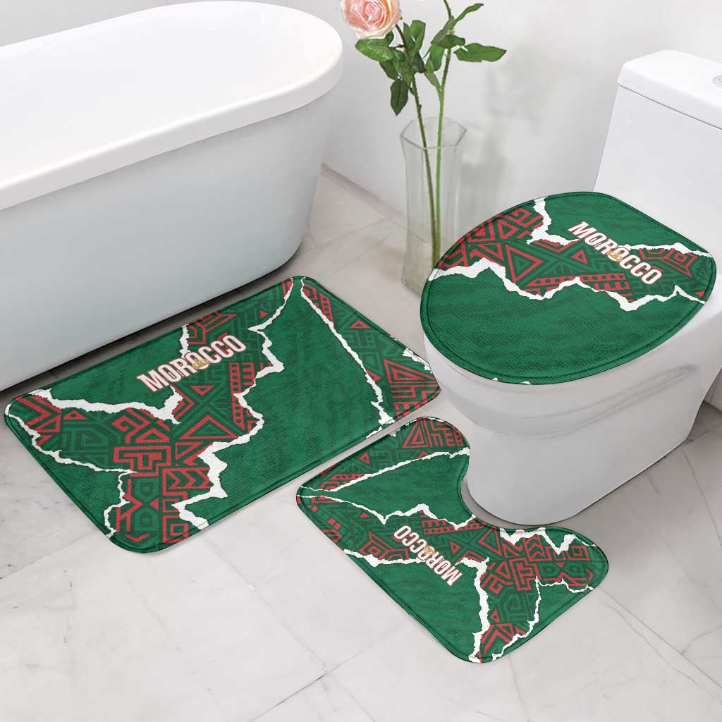 Morocco Football Bathroom Set Grunge Motifs