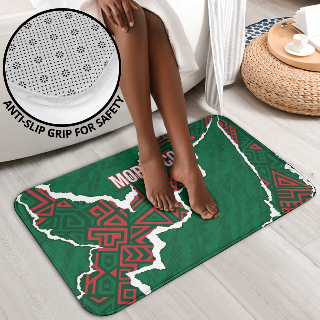Morocco Football Bathroom Set Grunge Motifs