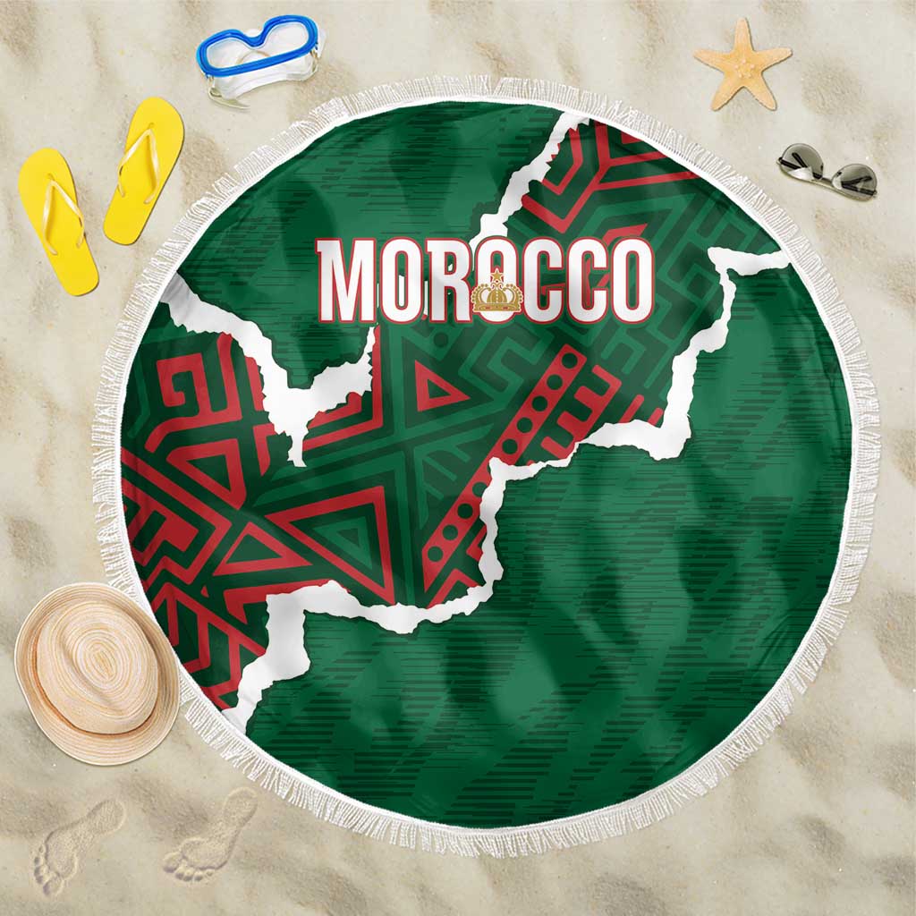 Morocco Football Beach Blanket Grunge Motifs