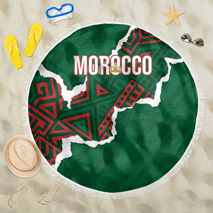 Morocco Football Beach Blanket Grunge Motifs
