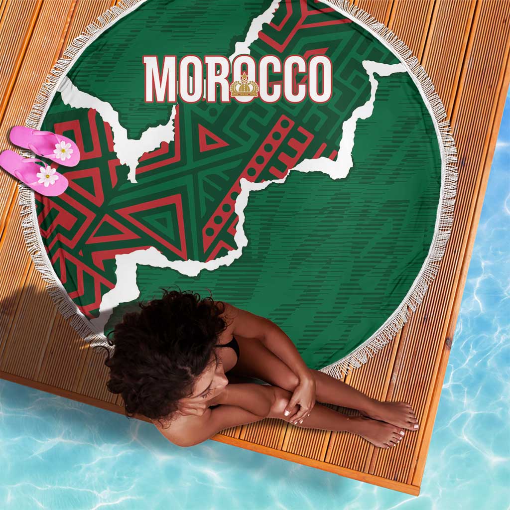 Morocco Football Beach Blanket Grunge Motifs