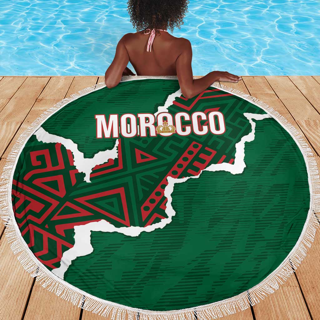 Morocco Football Beach Blanket Grunge Motifs