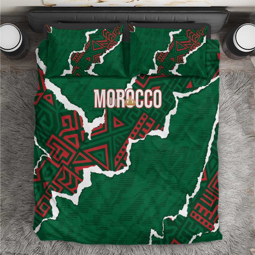 Morocco Football Bedding Set Grunge Motifs