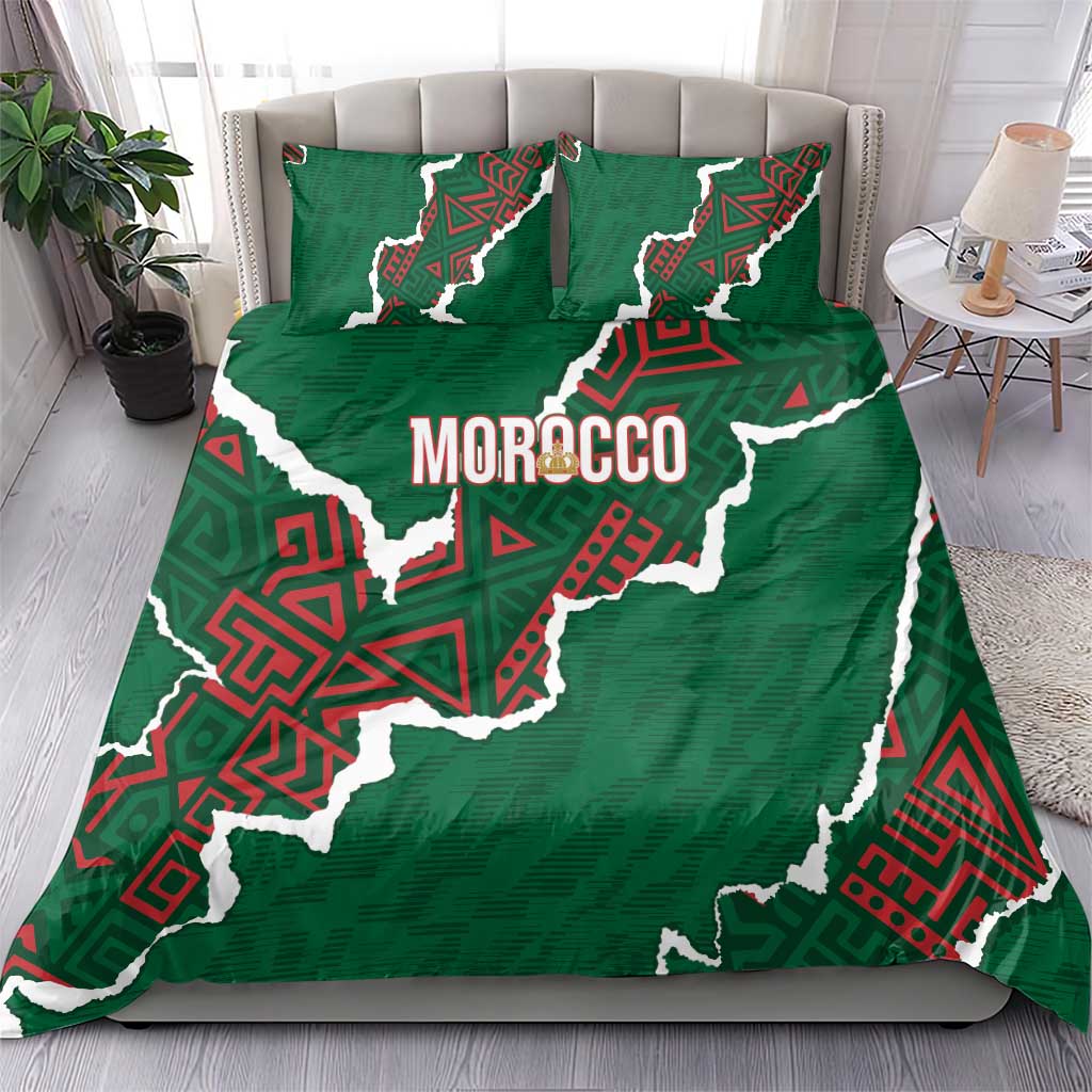 Morocco Football Bedding Set Grunge Motifs