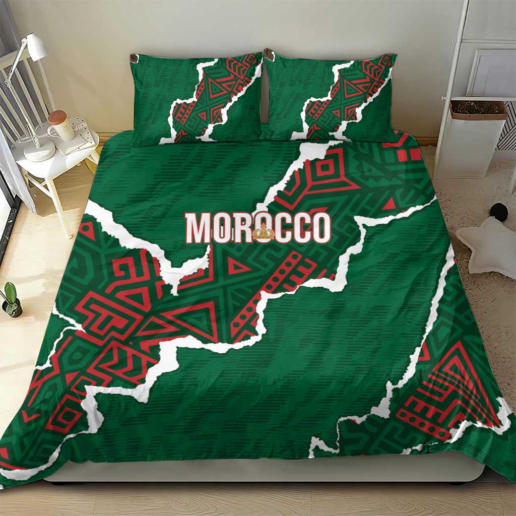 Morocco Football Bedding Set Grunge Motifs