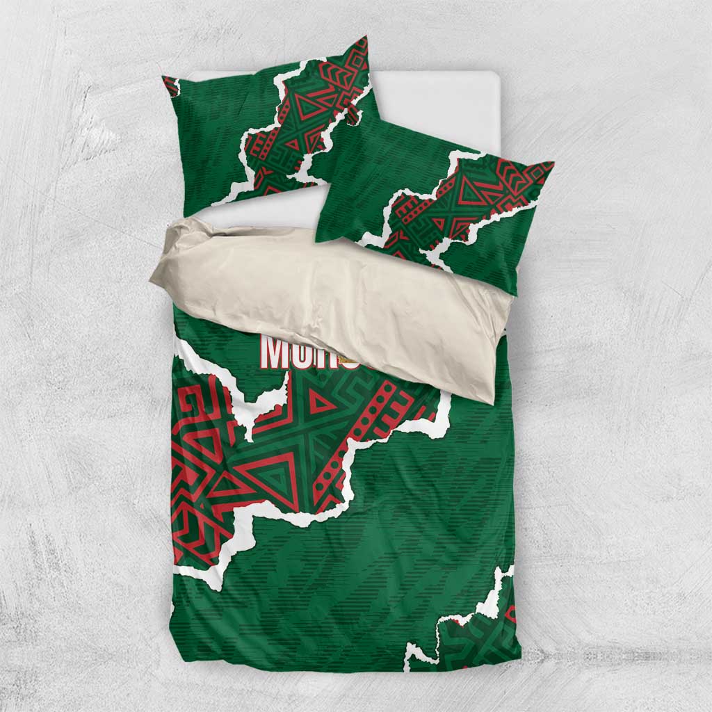 Morocco Football Bedding Set Grunge Motifs