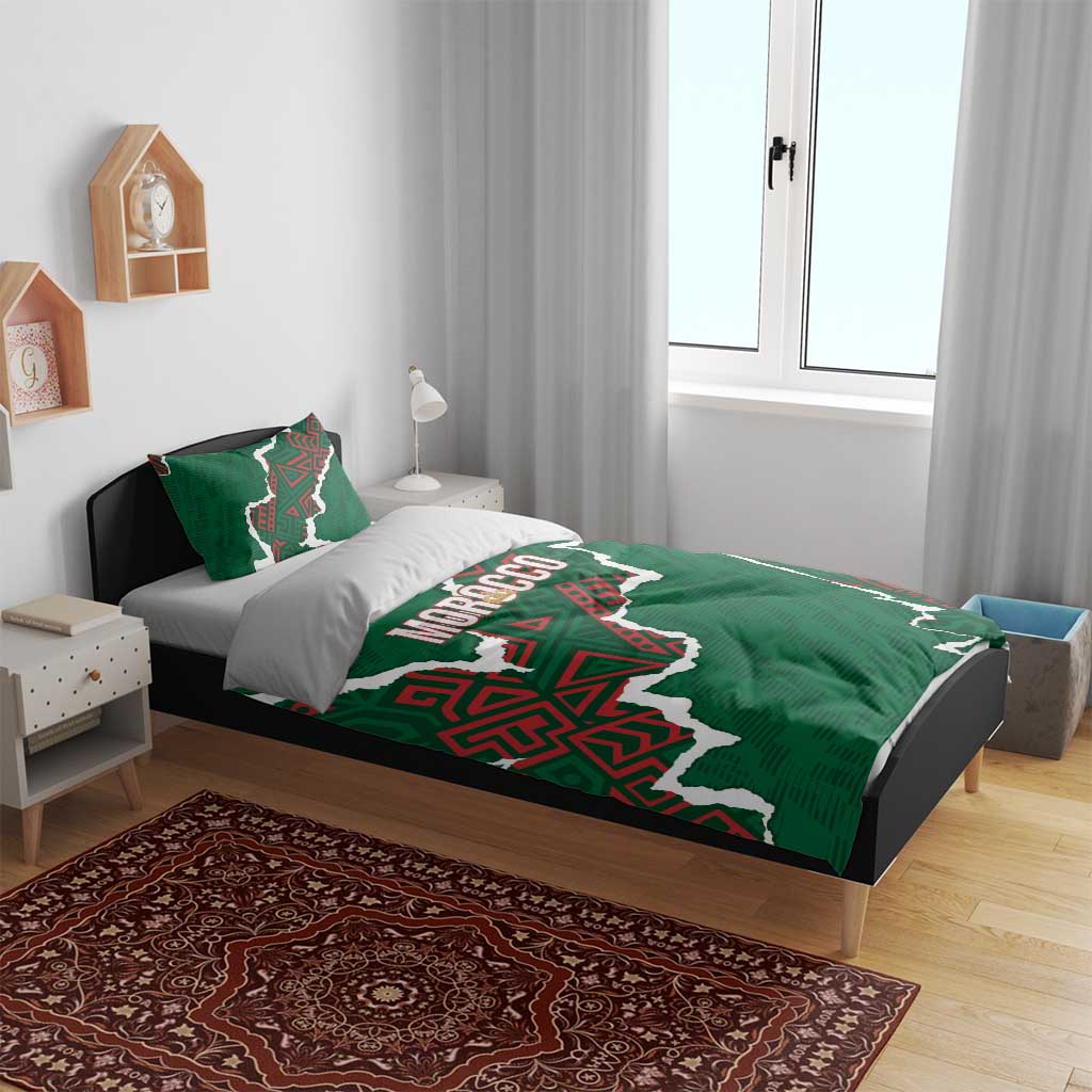 Morocco Football Bedding Set Grunge Motifs