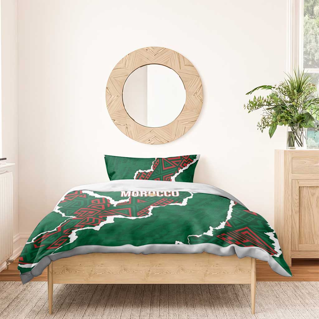 Morocco Football Bedding Set Grunge Motifs