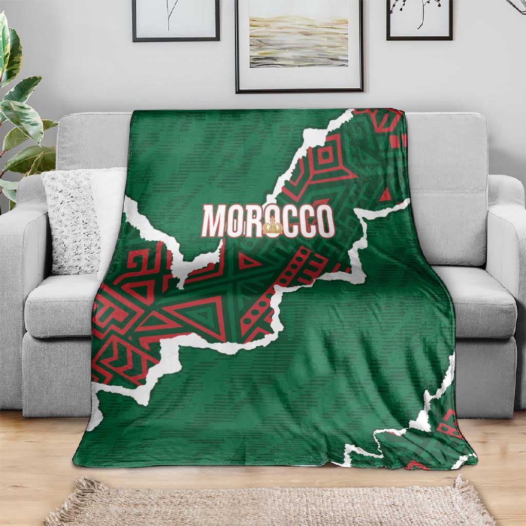 Morocco Football Blanket Grunge Motifs