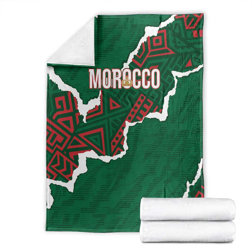 Morocco Football Blanket Grunge Motifs