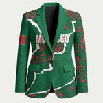 Morocco Football Custom Blazer Grunge Motifs