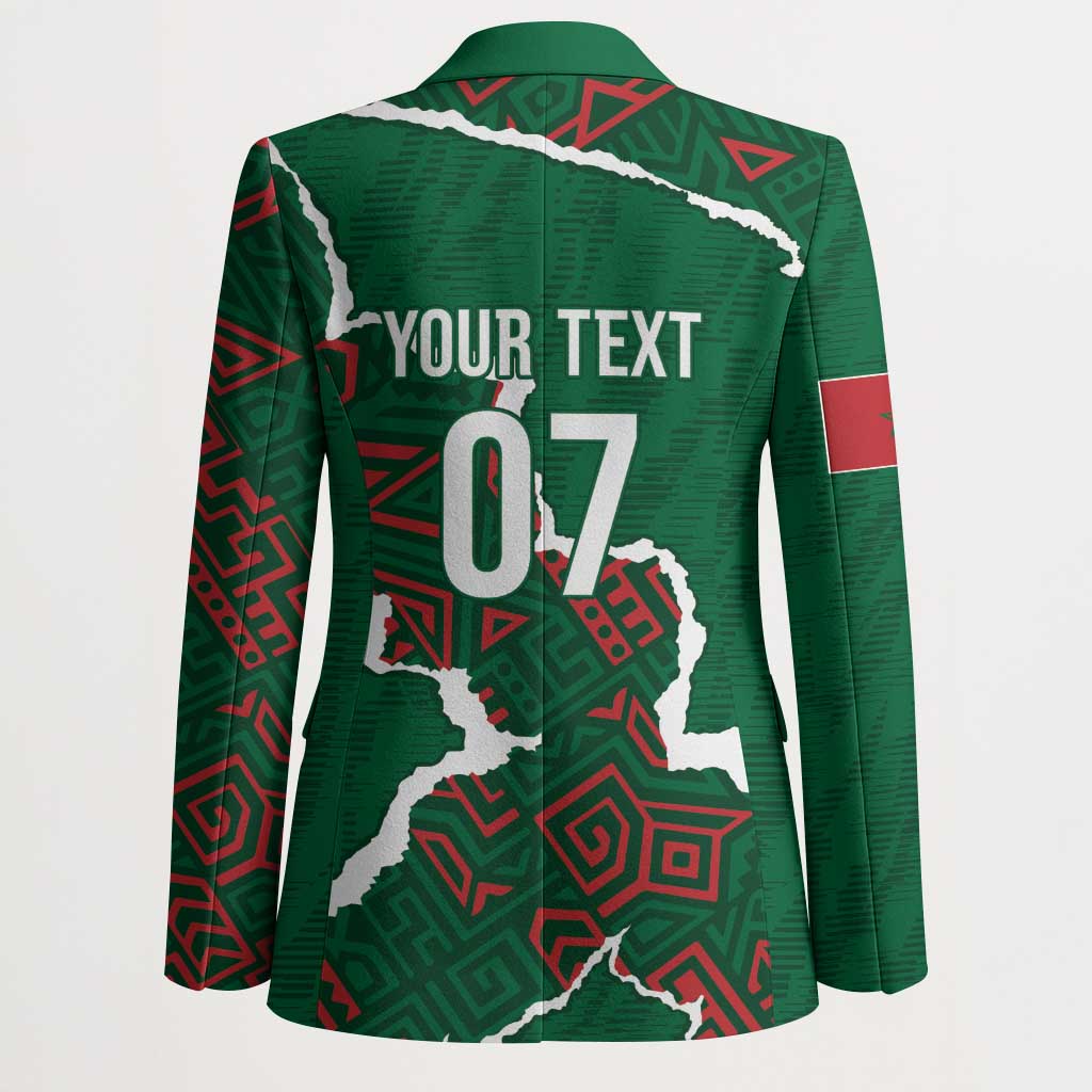 Morocco Football Custom Blazer Grunge Motifs