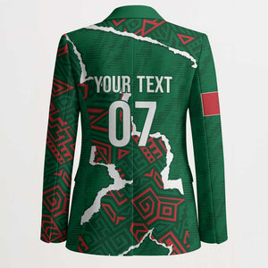 Morocco Football Custom Blazer Grunge Motifs