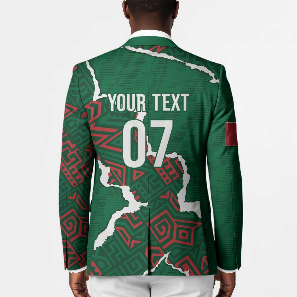 Morocco Football Custom Blazer Grunge Motifs