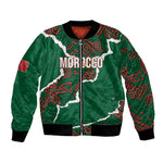Morocco Football Custom Bomber Jacket Grunge Motifs