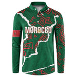 Morocco Football Custom Button Sweatshirt Grunge Motifs