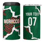 Morocco Football Custom 4 in 1 Can Cooler Tumbler Grunge Motifs