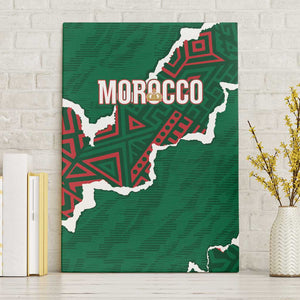 Morocco Football Canvas Wall Art Grunge Motifs