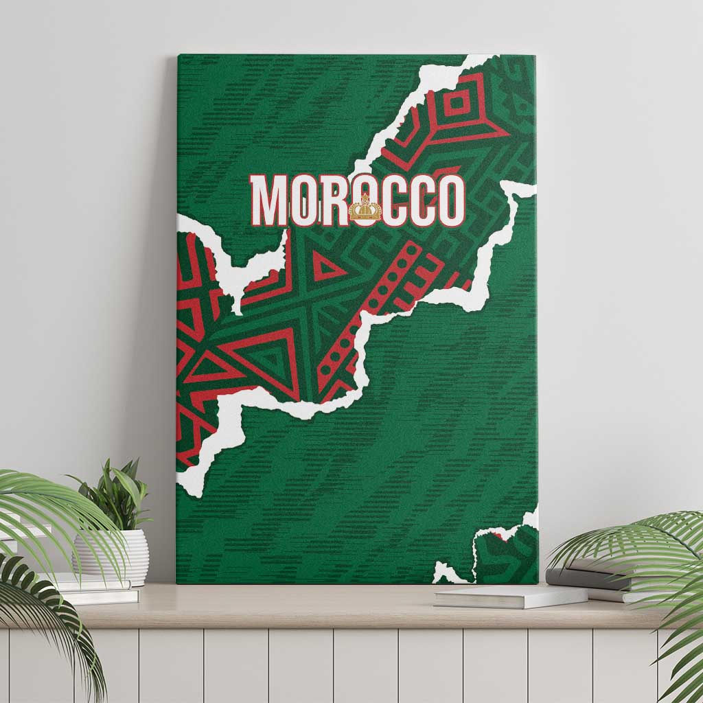Morocco Football Canvas Wall Art Grunge Motifs