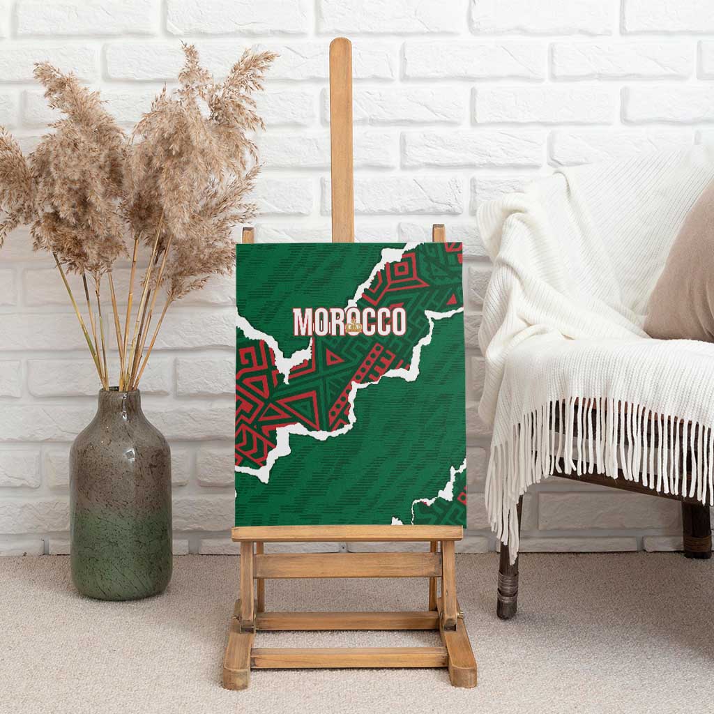Morocco Football Canvas Wall Art Grunge Motifs