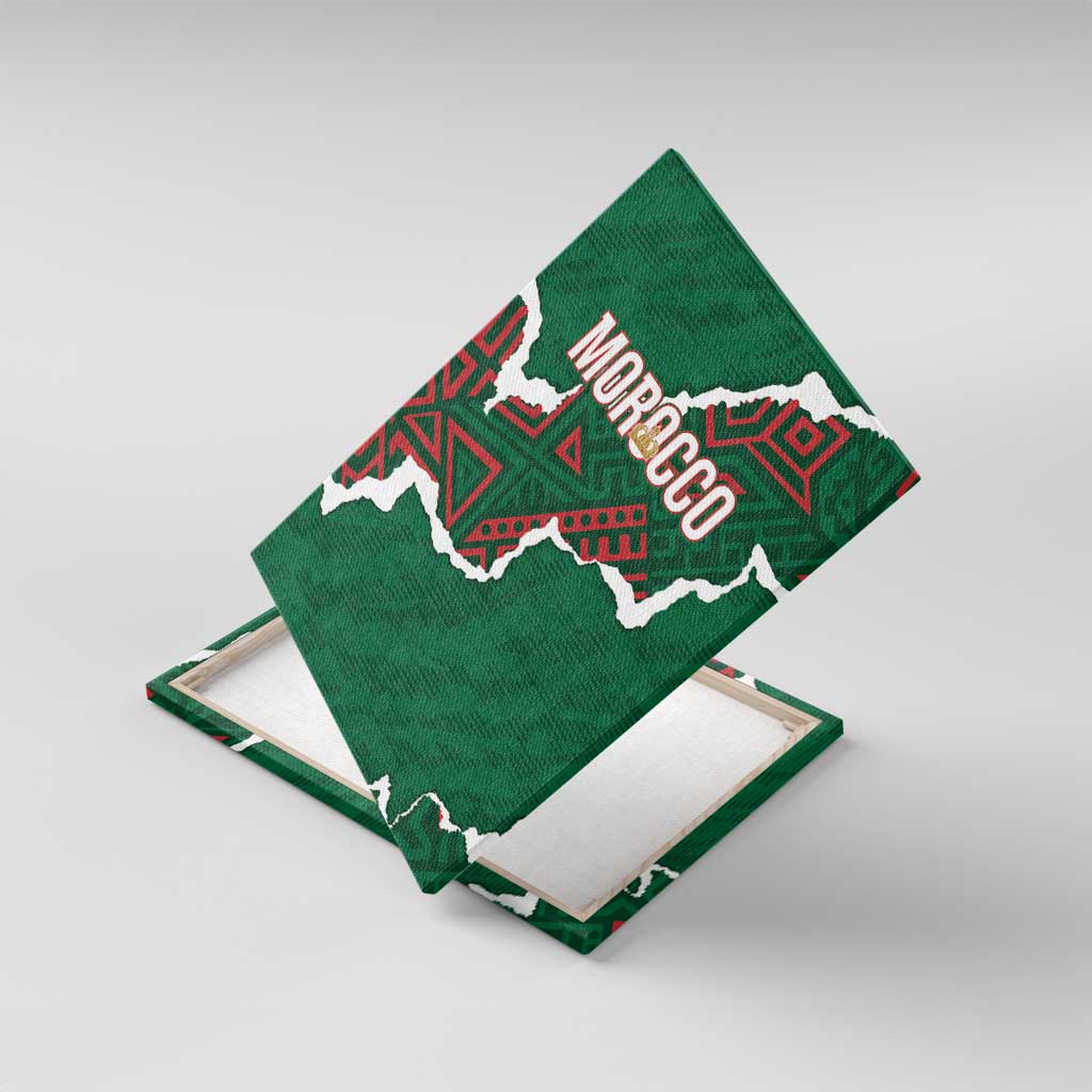 Morocco Football Canvas Wall Art Grunge Motifs