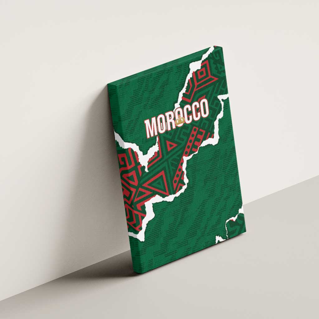 Morocco Football Canvas Wall Art Grunge Motifs