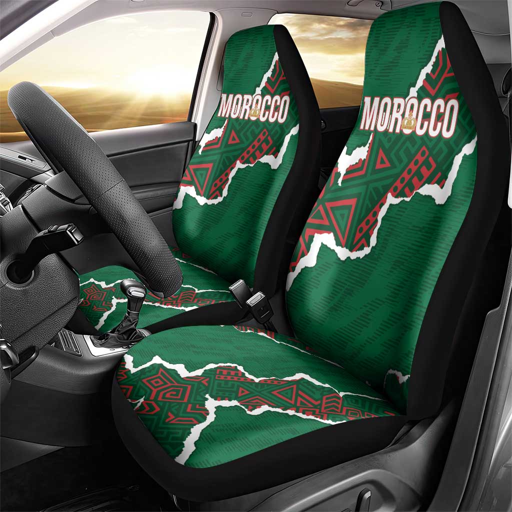 Morocco Football Car Seat Cover Grunge Motifs