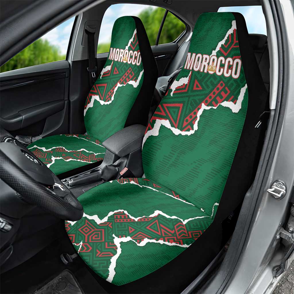 Morocco Football Car Seat Cover Grunge Motifs