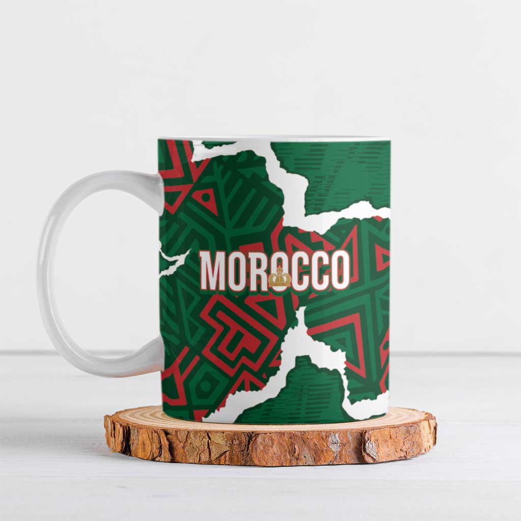 Morocco Football Custom Ceramic Mug Grunge Motifs
