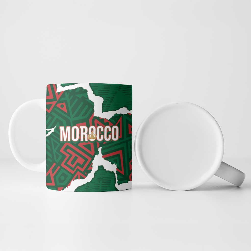 Morocco Football Custom Ceramic Mug Grunge Motifs