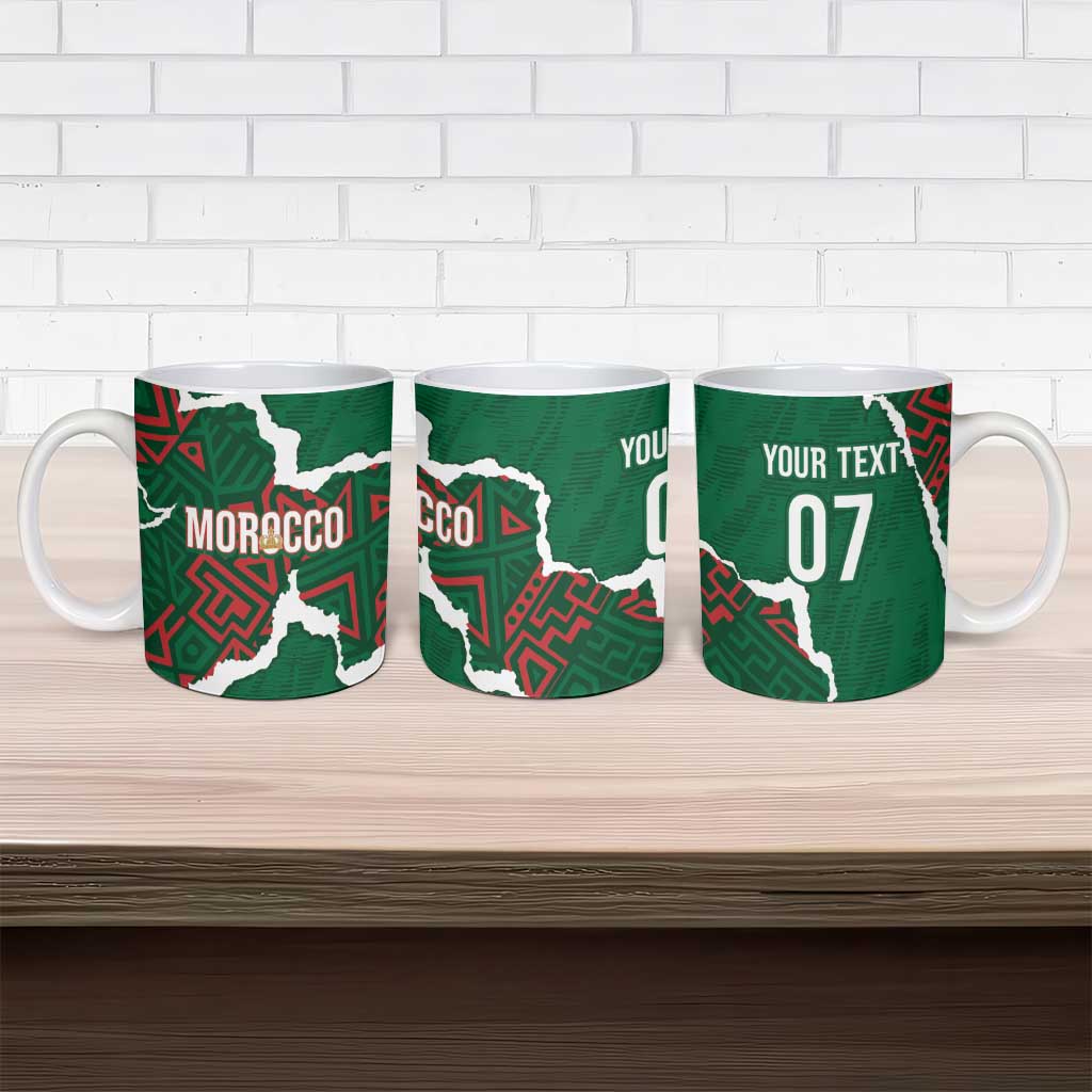 Morocco Football Custom Ceramic Mug Grunge Motifs