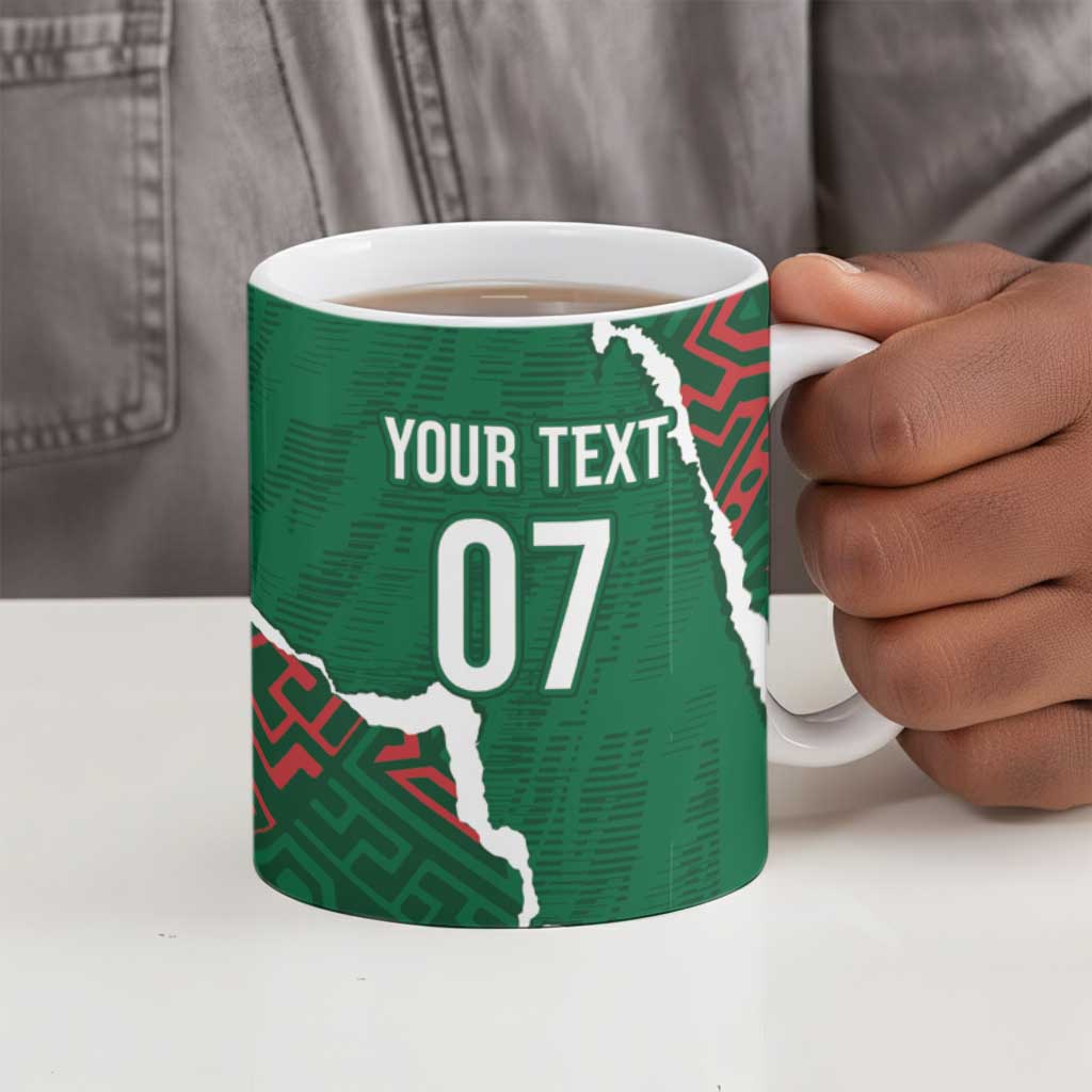 Morocco Football Custom Ceramic Mug Grunge Motifs