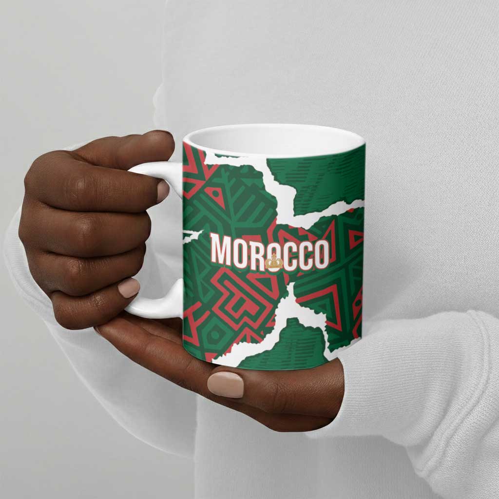 Morocco Football Custom Ceramic Mug Grunge Motifs