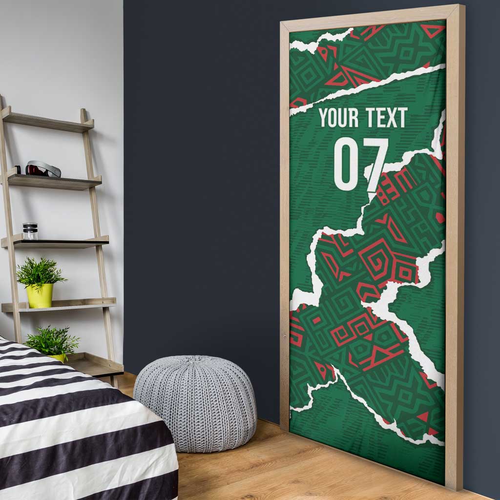 Morocco Football Custom Door Cover Grunge Motifs