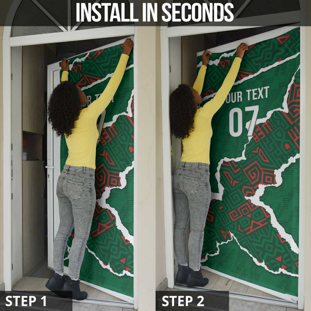 Morocco Football Custom Door Cover Grunge Motifs