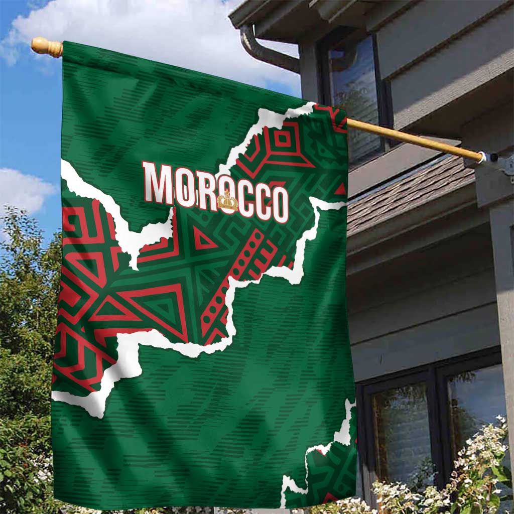 Morocco Football Garden Flag Grunge Motifs