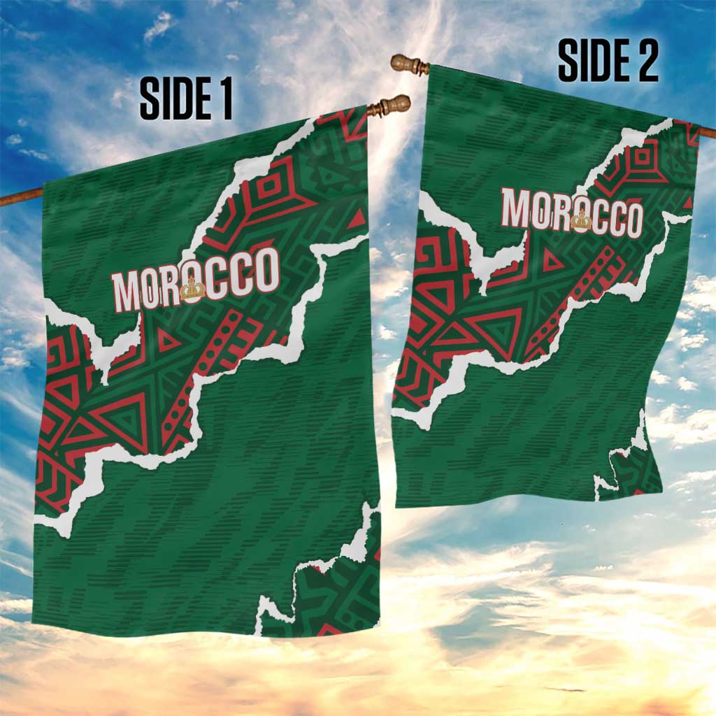Morocco Football Garden Flag Grunge Motifs