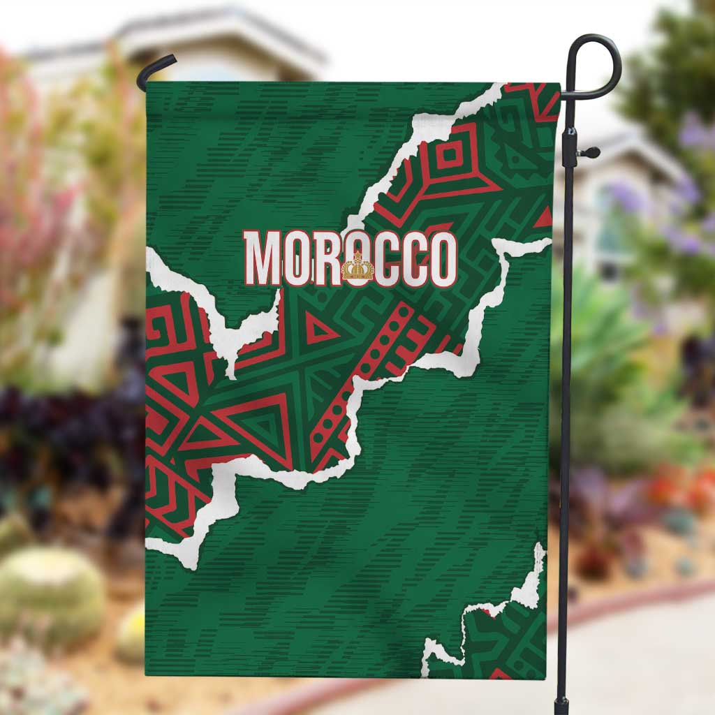 Morocco Football Garden Flag Grunge Motifs