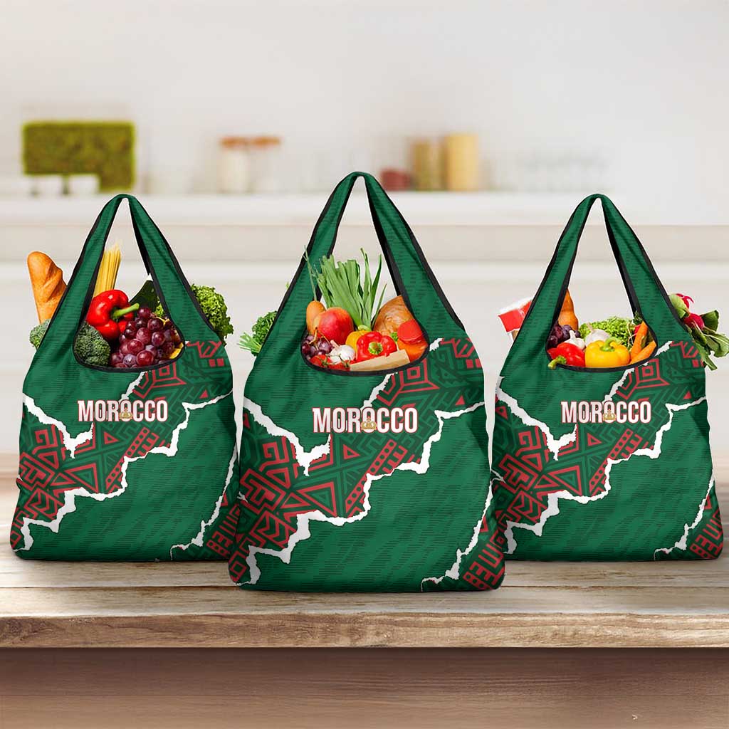 Morocco Football Grocery Bag Grunge Motifs