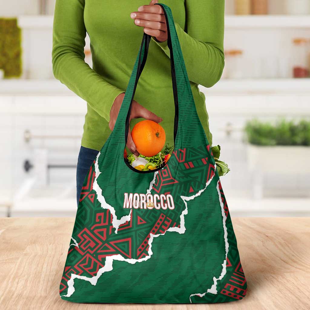 Morocco Football Grocery Bag Grunge Motifs