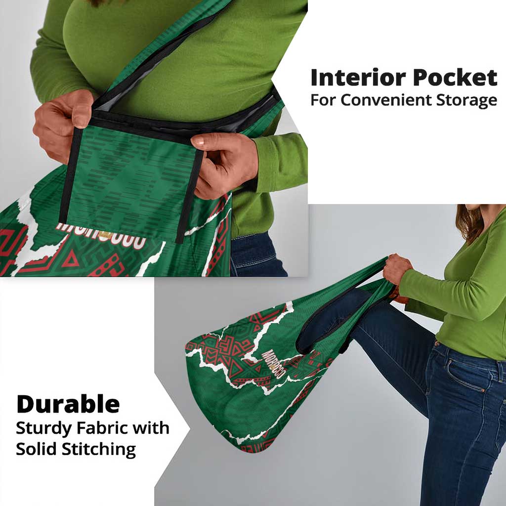 Morocco Football Grocery Bag Grunge Motifs