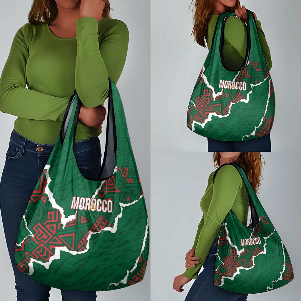Morocco Football Grocery Bag Grunge Motifs