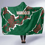 Morocco Football Hooded Blanket Grunge Motifs