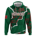 Morocco Football Custom Hoodie Grunge Motifs