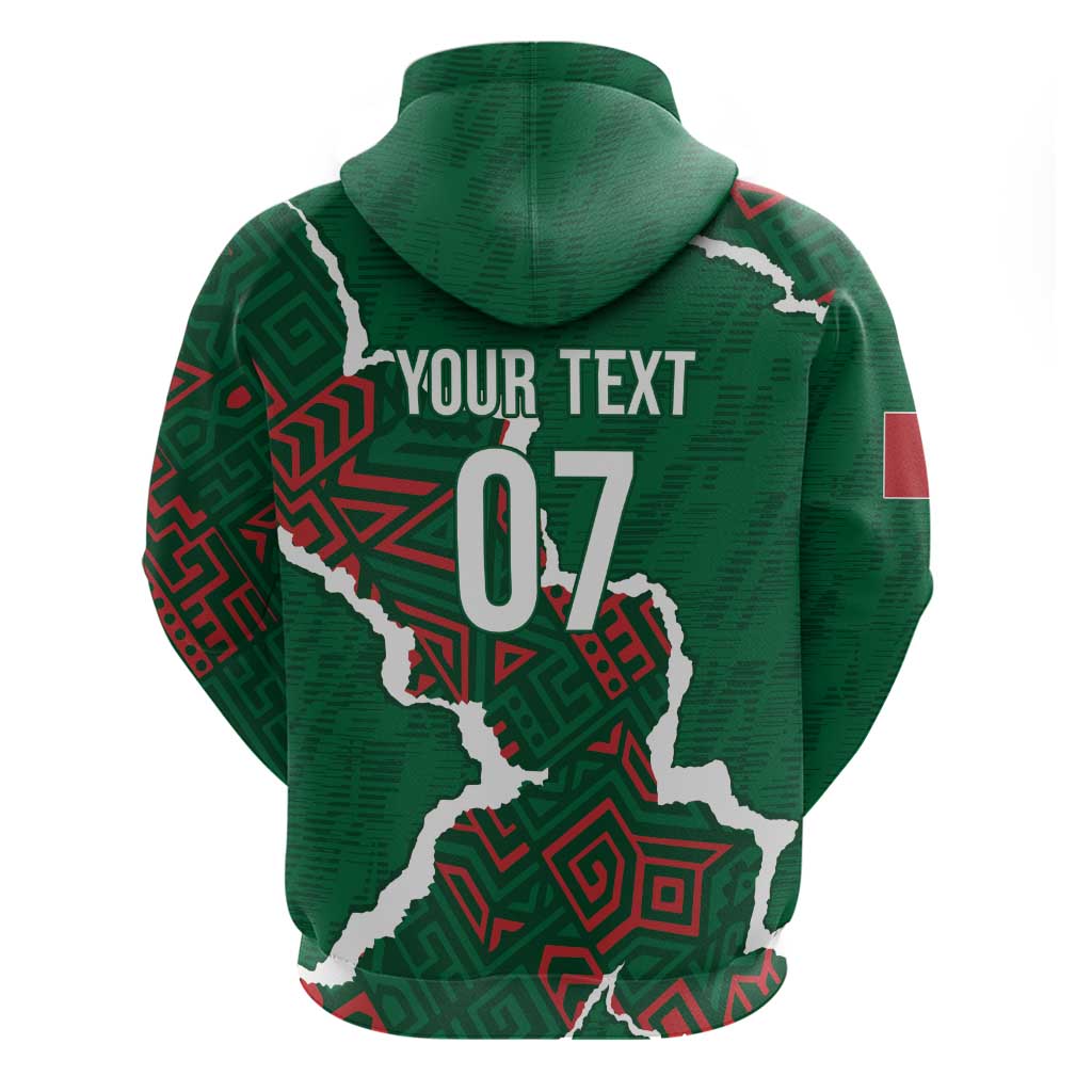 Morocco Football Custom Hoodie Grunge Motifs