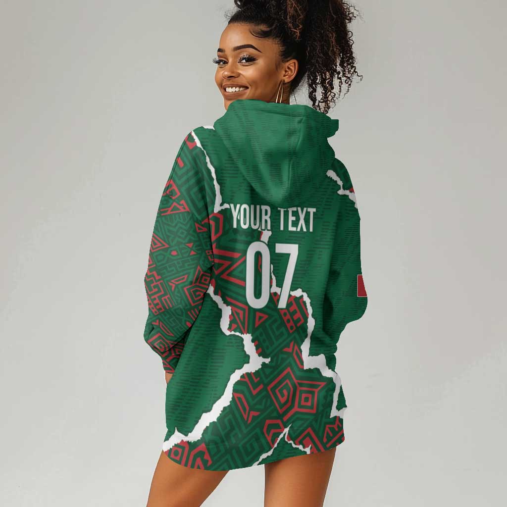 Morocco Football Custom Hoodie Dress Grunge Motifs